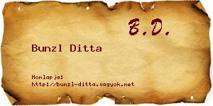 Bunzl Ditta névjegykártya
